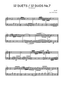12 Duos N°7 Adagio, arrangé pour piano - W.A. Mozart